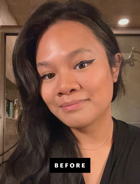 Allure senior editor Jesa Marie Calaor before applying blush