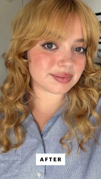 Hoffmann after applying Saie Dew Blush